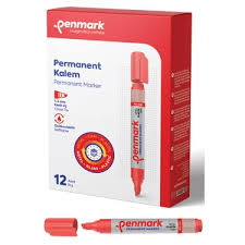 Penmark  Permanent Marker Kesik Uç Kalem 1-5 mm Kırmızı 12'li